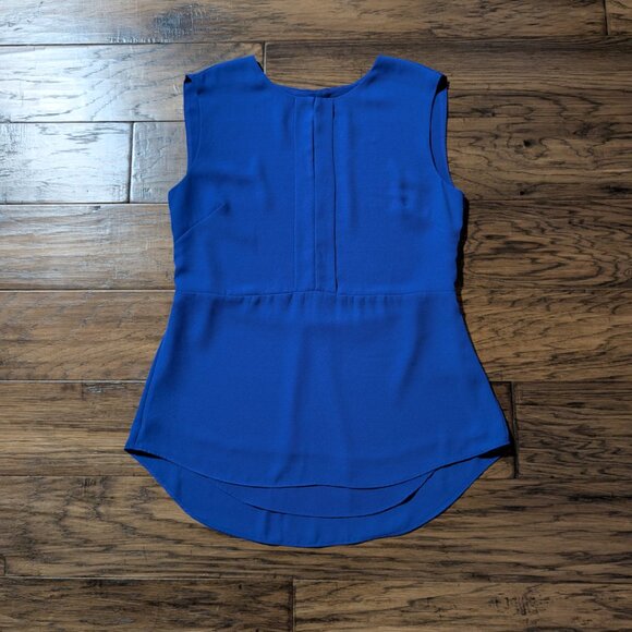 RW&CO peplum keyhole sleeveless top blue size XS - Picture 6 of 16